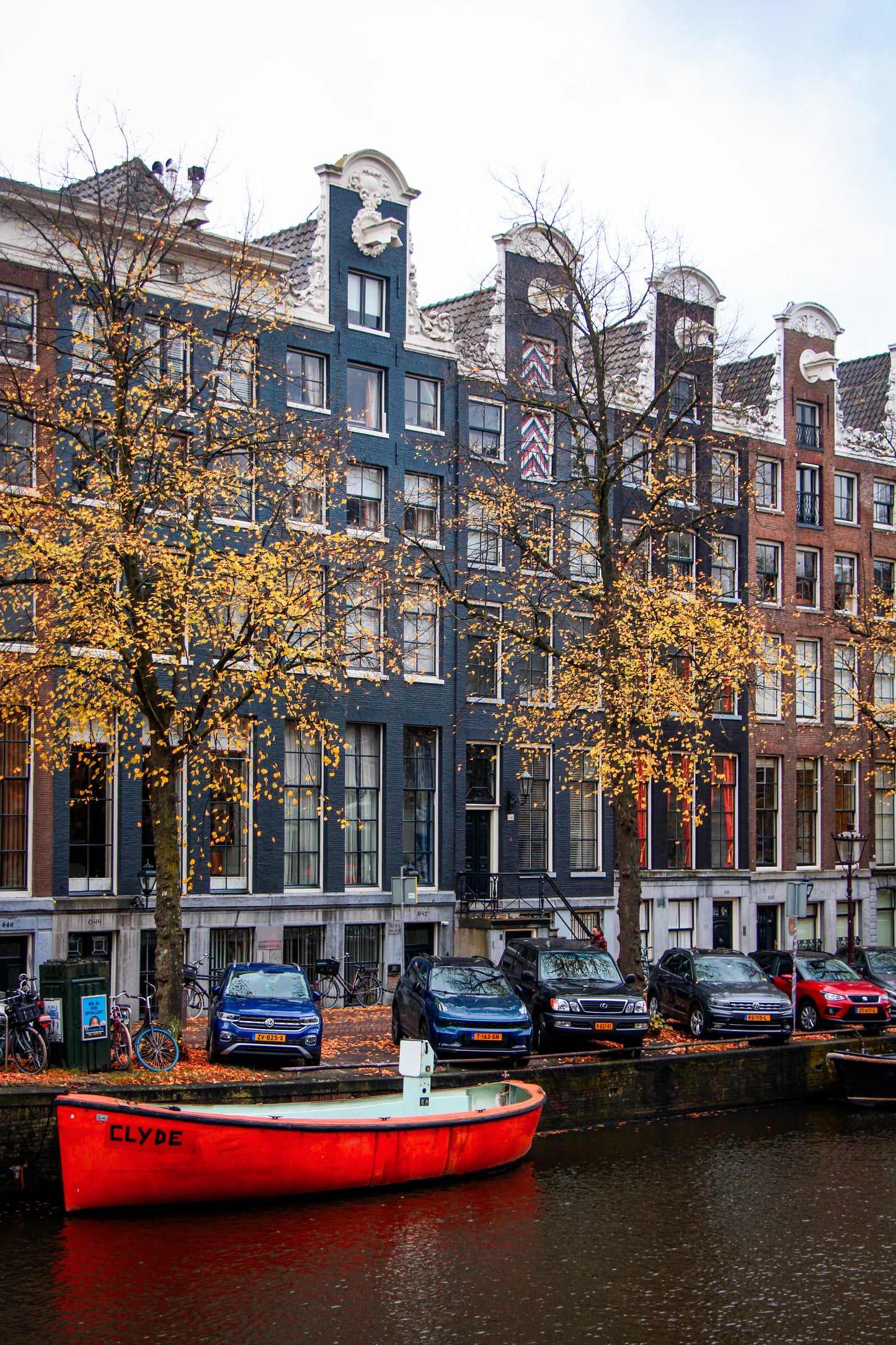 Amsterdam canal houses autumn
