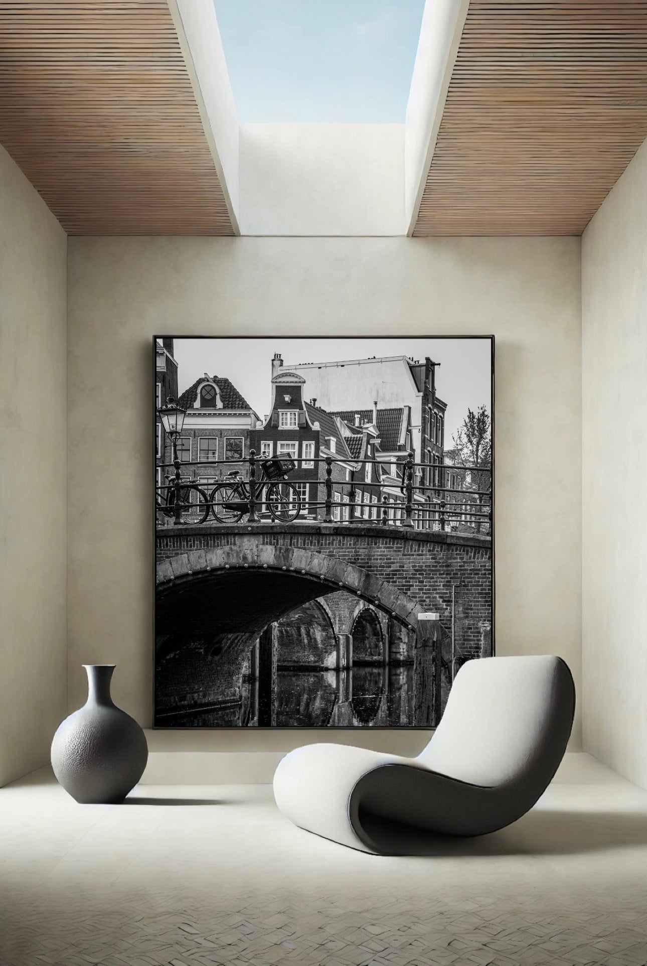Amsterdam canals b&w