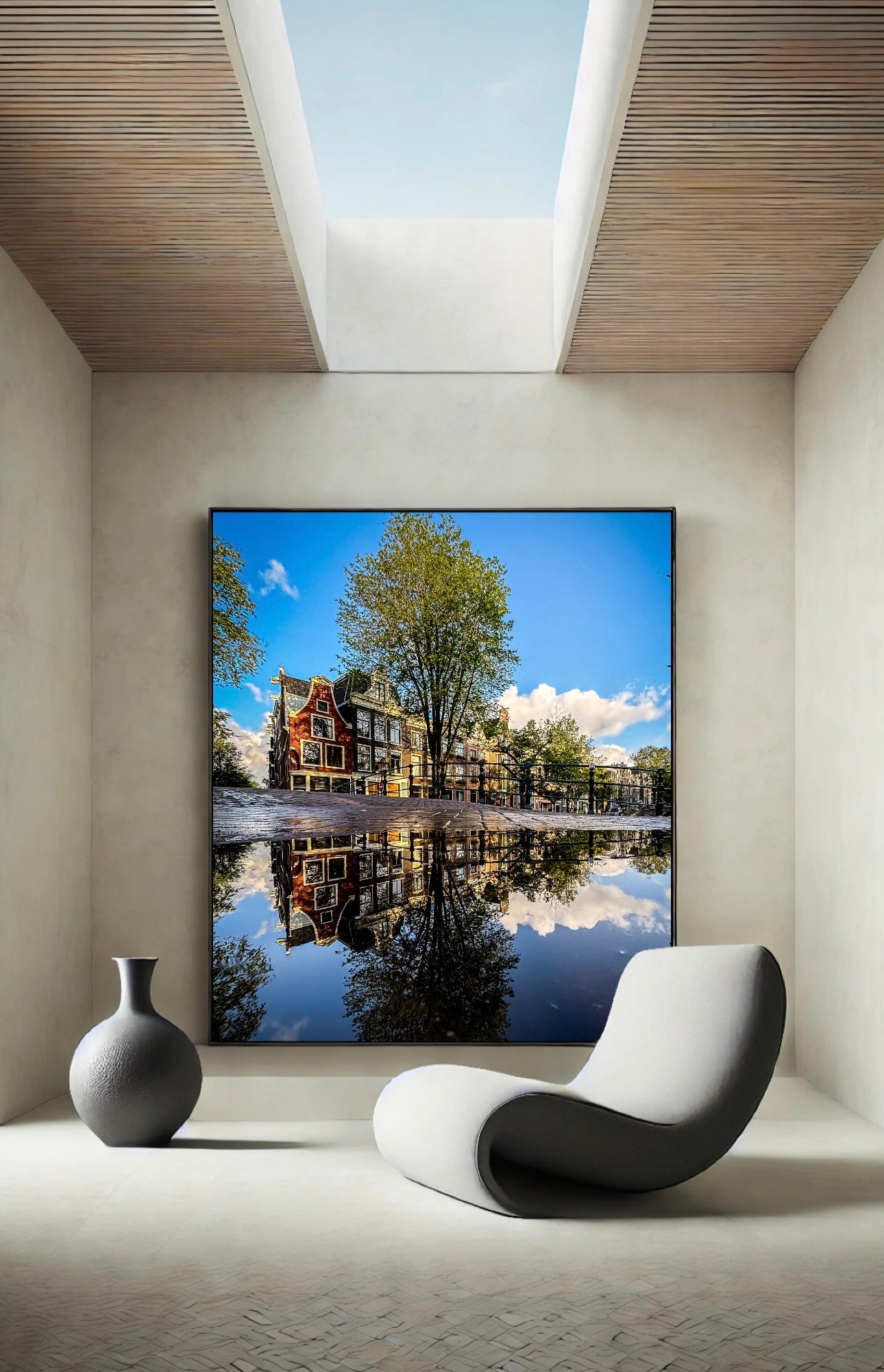Amsterdam puddle reflecion