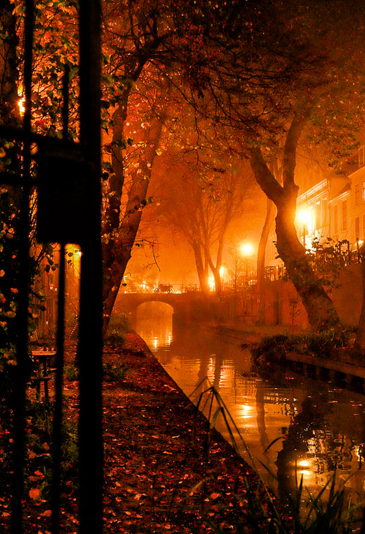 Utrecht canals with mist